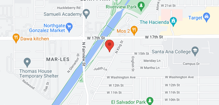 map of 1602 King Unit #2, Santa Ana, CA 92706
